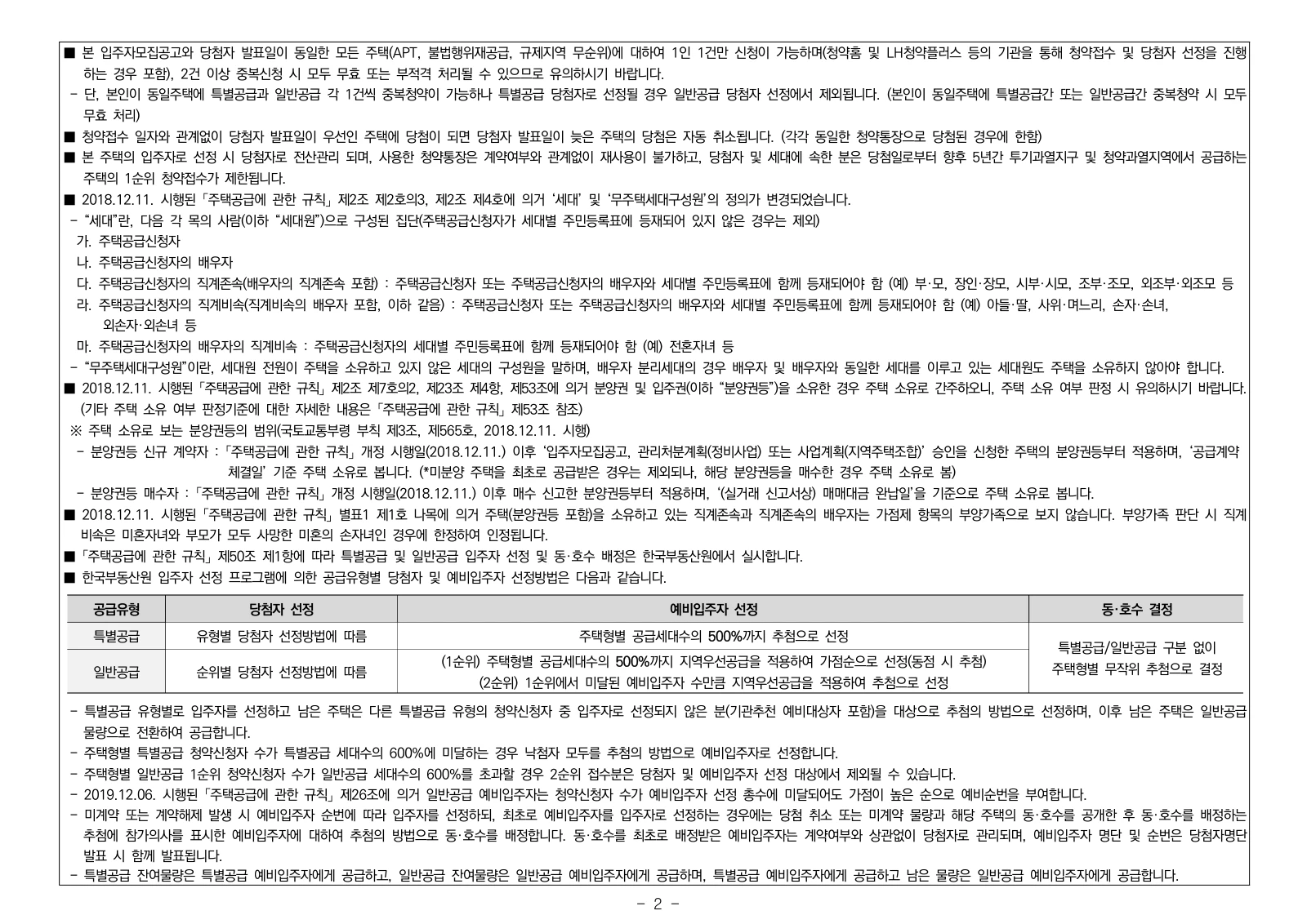 1단지 입주자모집공고 2쪽